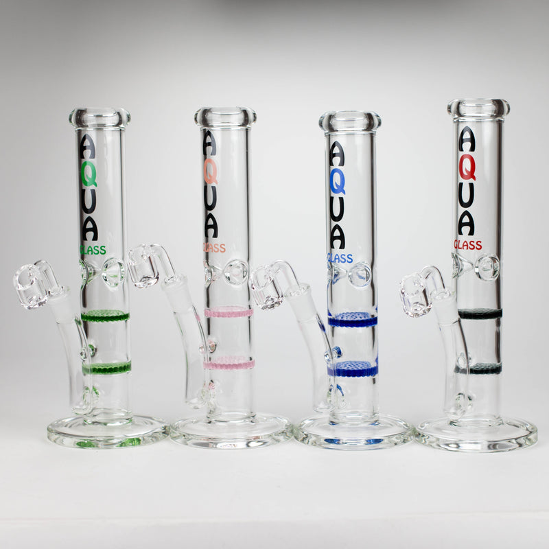 Aqua | 10″ Glass Bong Collection with Bowl & Banger – Assorted (B1) – Box of 12 Glass Rig Canadian Distributor