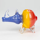 4" Rhino shape Rasta insideout pipe [PIP974] Glass Pipe NIBO Distribution
