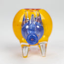 4" Rhino shape Rasta insideout pipe [PIP974] Glass Pipe NIBO Distribution