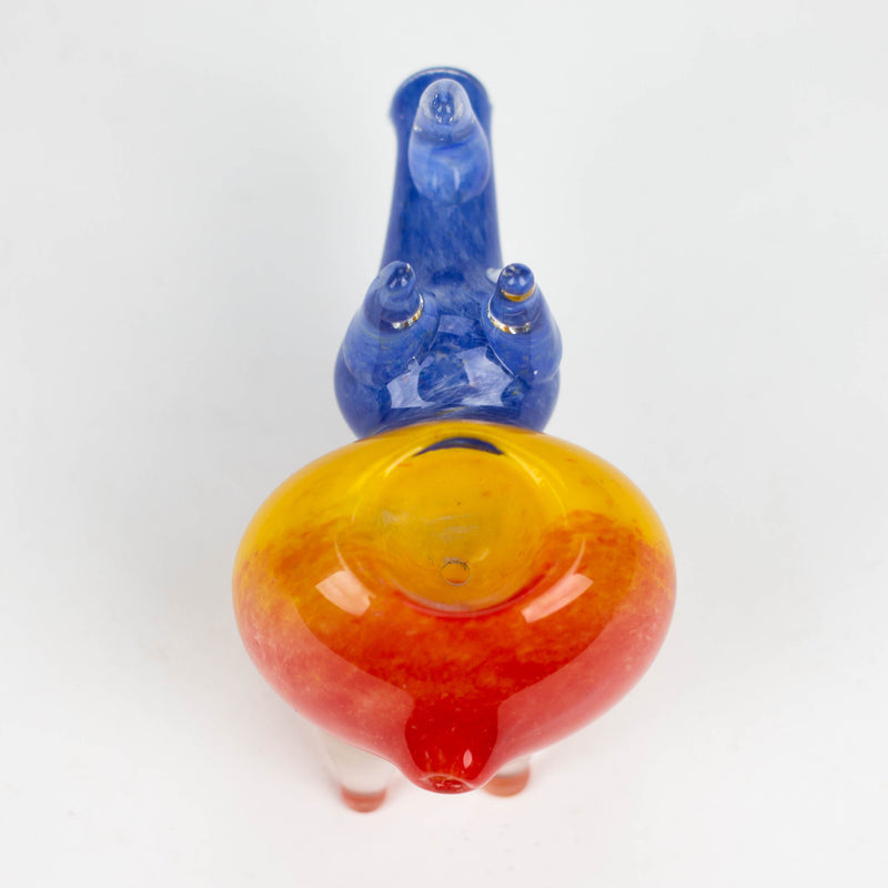 O 4" Rhino shape Rasta insideout pipe [PIP974]