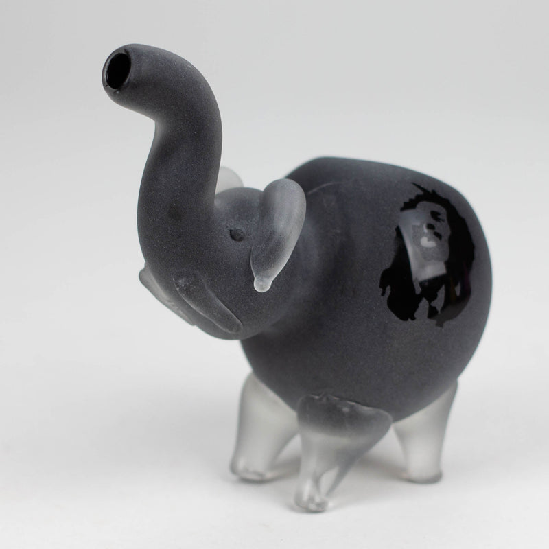 O 4.25" Elephant Frosted Glass Pipe - Assorted Colors [PIP187]