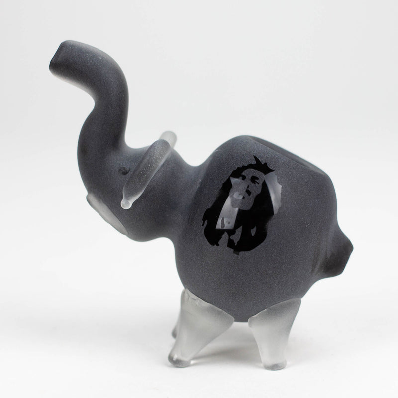 O 4.25" Elephant Frosted Glass Pipe - Assorted Colors [PIP187]