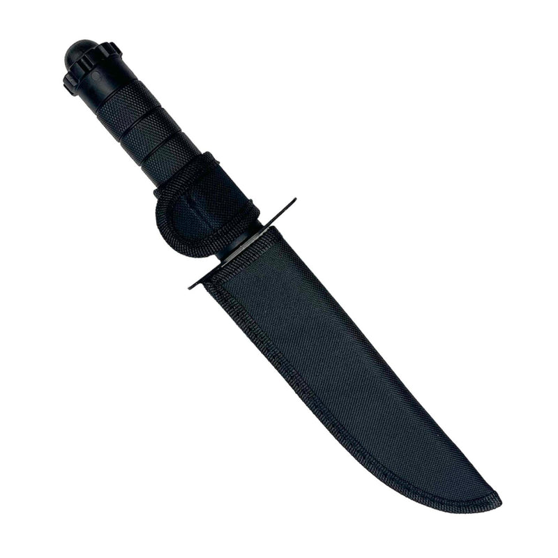 O 11" Tactical Fixed Blade Hunting Knife Leather Handle with Sheath