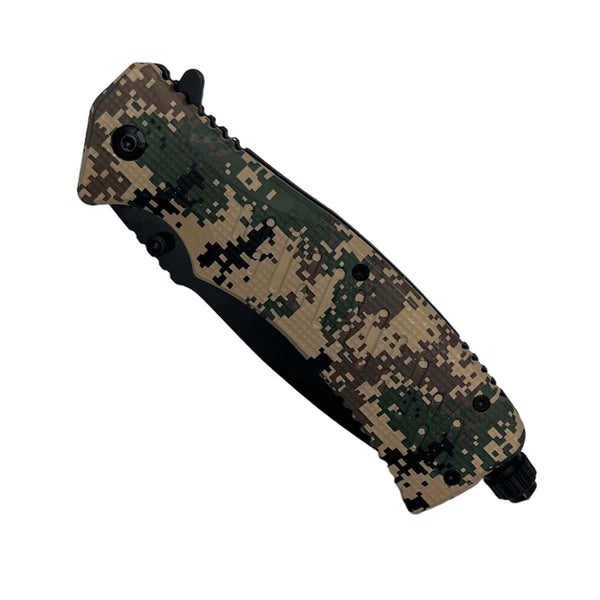 O 8.5" Spring Assisted Knife Camo ABS Handle