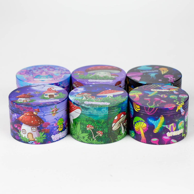 O 2.5" Metal Grinder 4 Layers with Fairytale Design Box of 6 [GZ401]