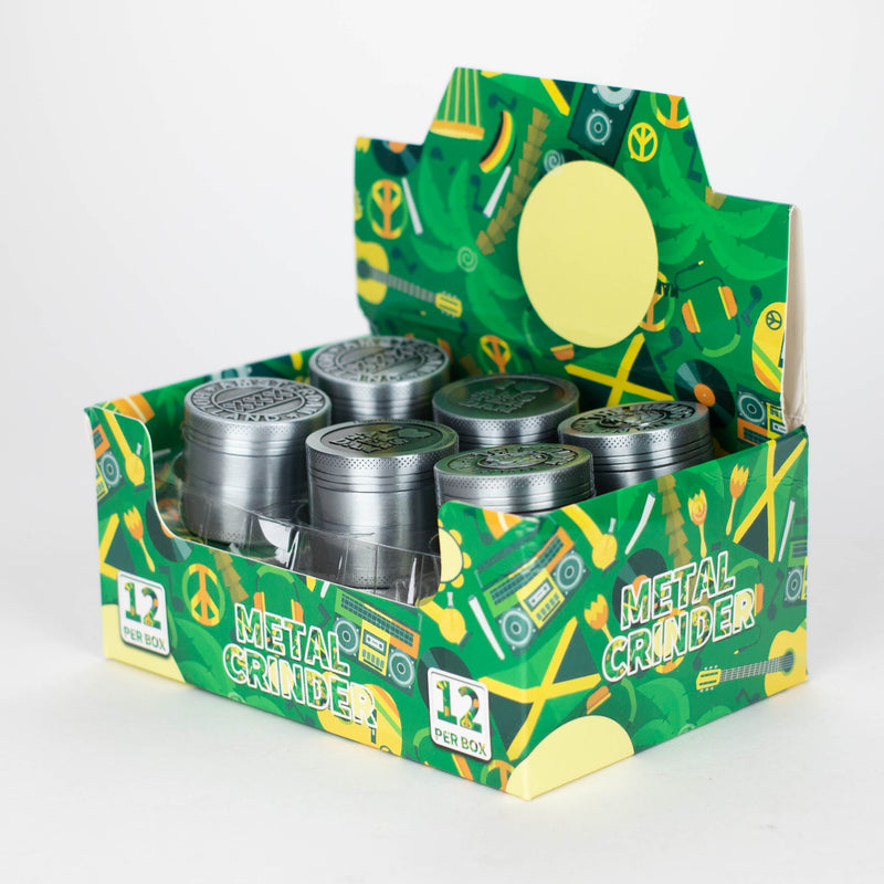 1.5" Metal Grinder 4 Layers Box of 12 [GZ421] Display Pack 777 Smoke