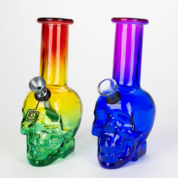 O 6" Mini Skull base soft glass water bong  [SH36xx]