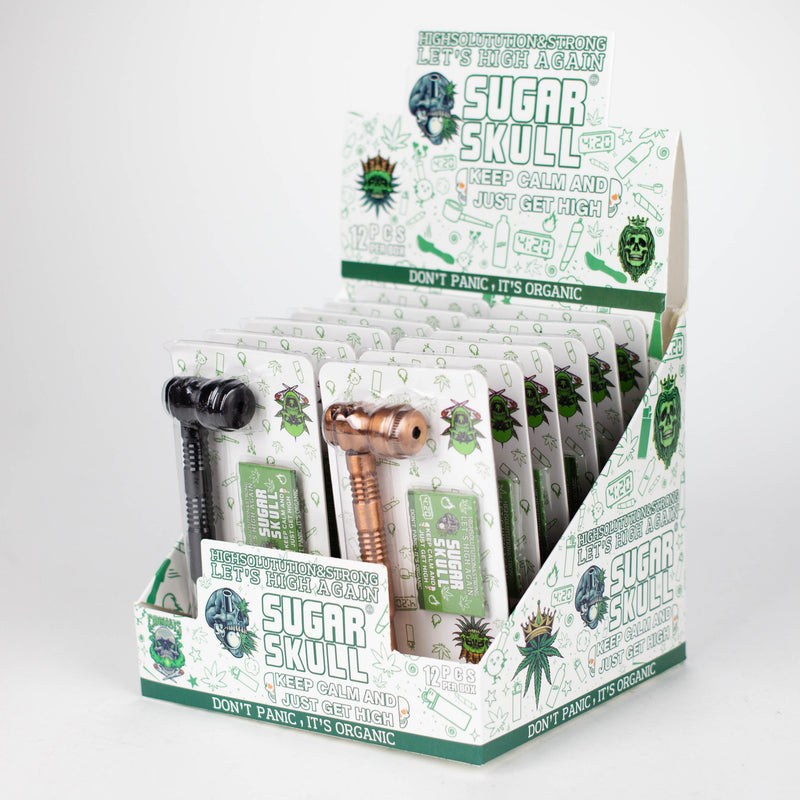 O Sugar Skull | Super Slim Metal Pipe With Screen Extra Long Box Of 12