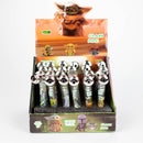 Aluminum and Glass pipe with Weed War design Box of 24 [YD127] Glass Pipe 777 Smoke