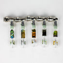 Aluminum and Glass pipe with Weed War design Box of 24 [YD127] Glass Pipe 777 Smoke