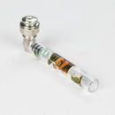 Aluminum and Glass pipe with Weed War design Box of 24 [YD127] Glass Pipe 777 Smoke