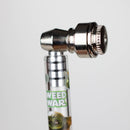 Aluminum and Glass pipe with Weed War design Box of 24 [YD127] Glass Pipe 777 Smoke