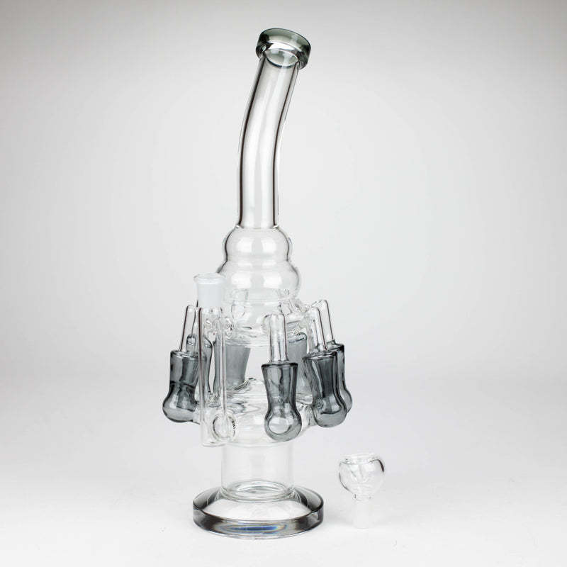 O 13" Multi chamber glass bong with inline difuser