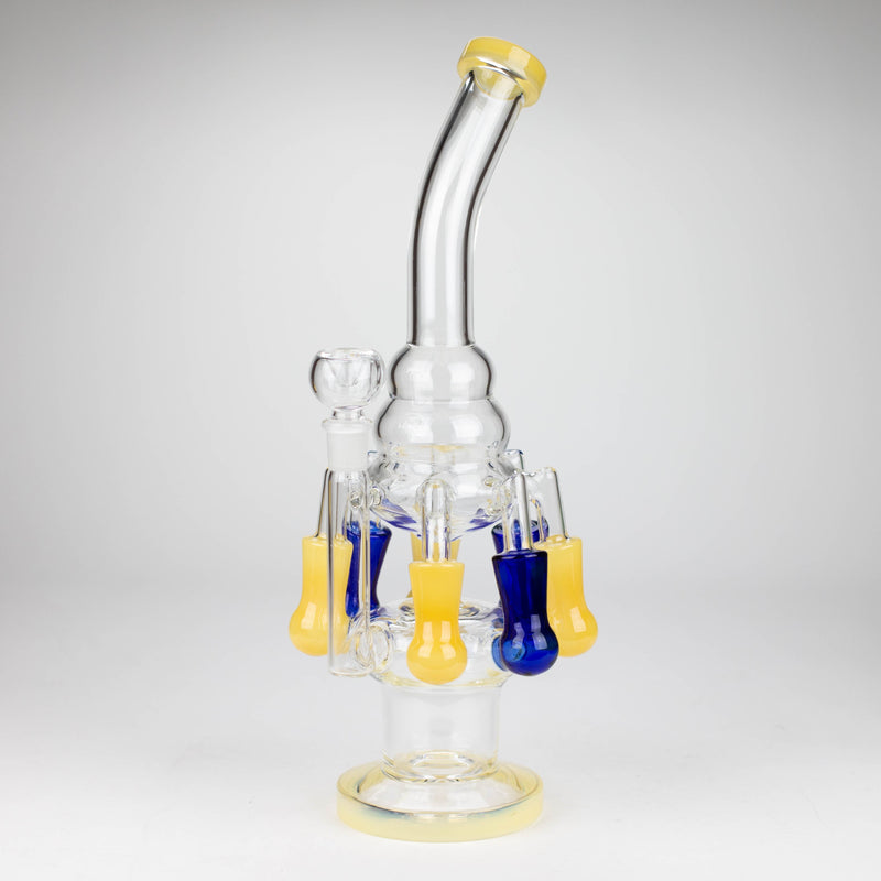 O 13" Multi chamber glass bong with inline difuser