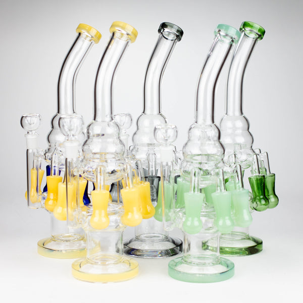 O 13" Multi chamber glass bong with inline difuser