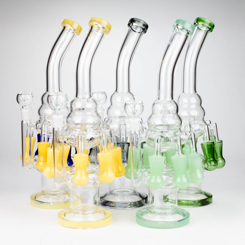 O 13" Multi chamber glass bong with inline difuser