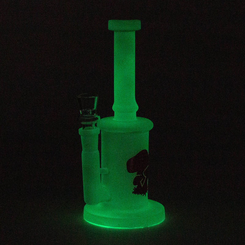 O 8' Glow in Dark Mushroom Glass bong