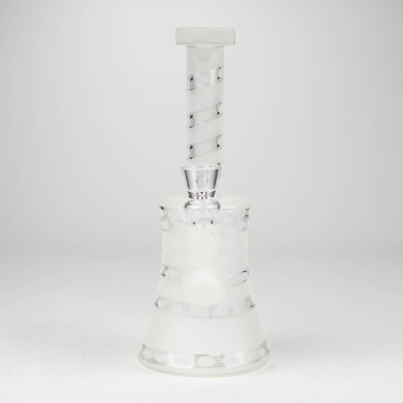 O 8" GLOW IN DARK GLASS BONG WITH DIFFUSER