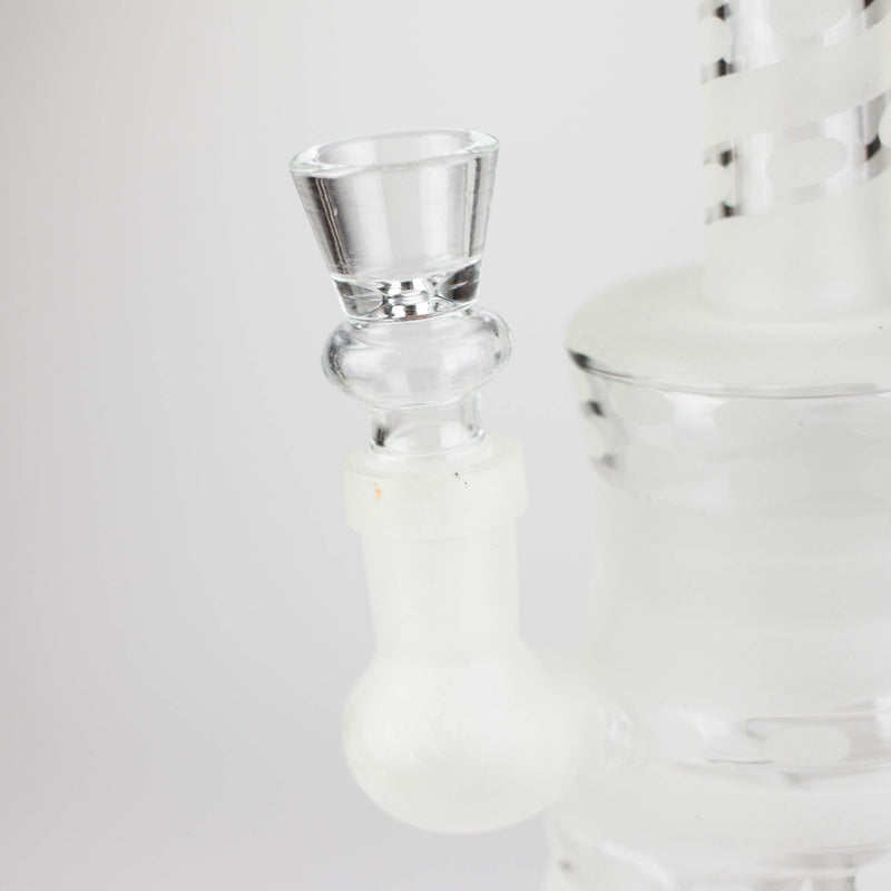 O 8" GLOW IN DARK GLASS BONG WITH DIFFUSER