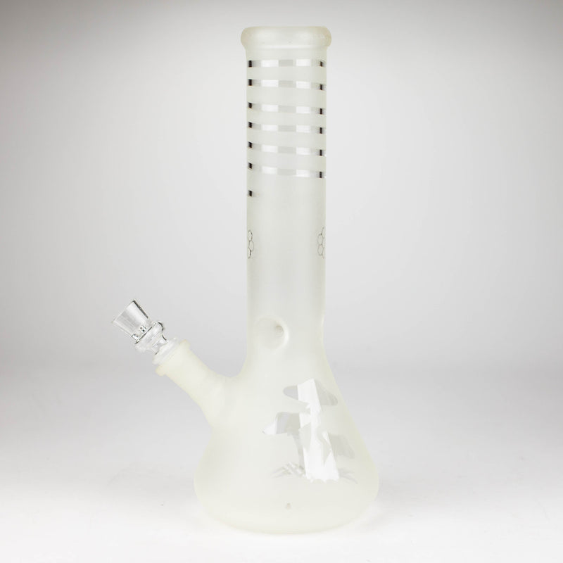 O 12" GLOW IN DARK BEAKER BONG WITH ICE CATCHER