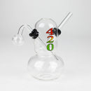 6" OIL RIG ROUND WITH STICKER Glass Rig Bongzie Smokes
