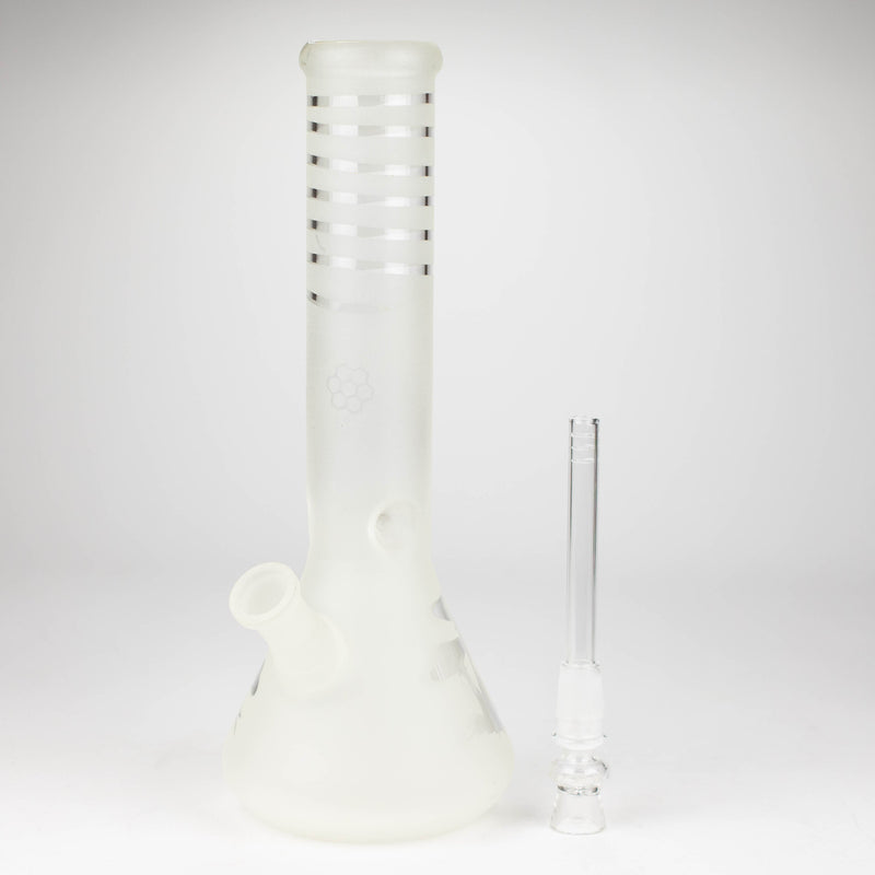 O 12" GLOW IN DARK BEAKER BONG WITH ICE CATCHER