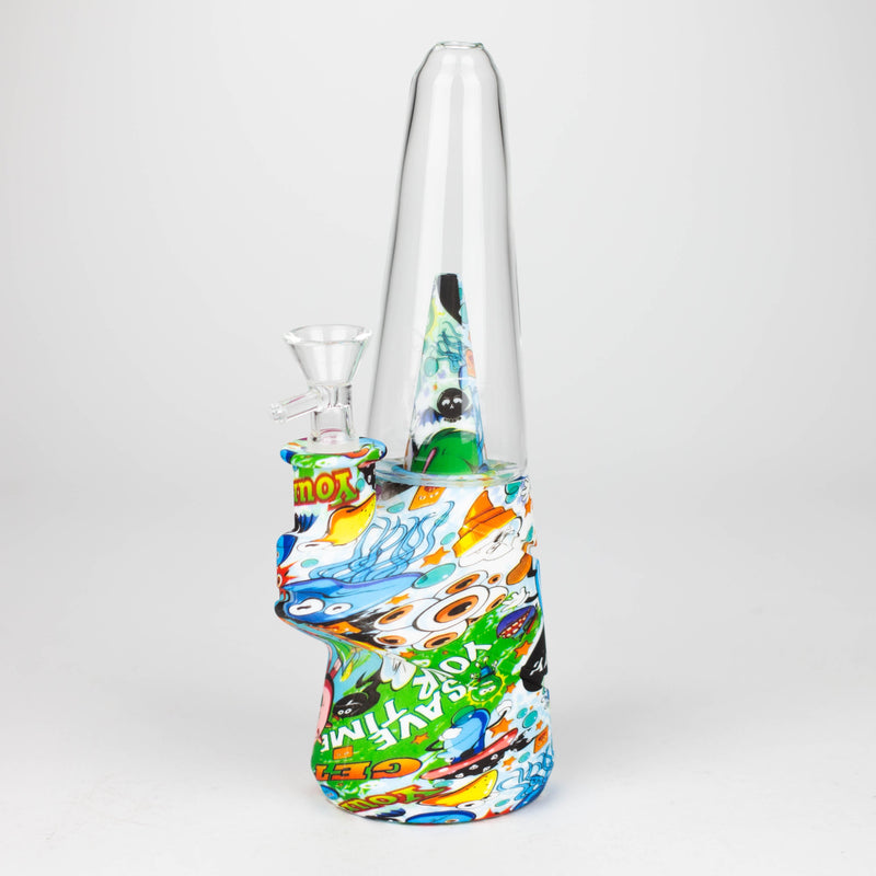 O 8.5" Silicone cone shape water bong-Assorted [H151P]