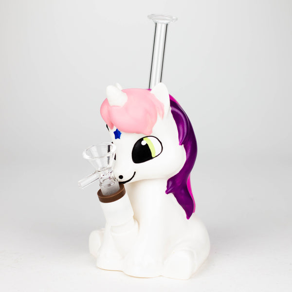 O 7.6" Vinyl unicorn water pipe [H395]