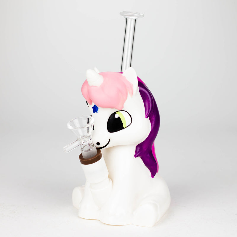 O 7.6" Vinyl unicorn water pipe [H395]