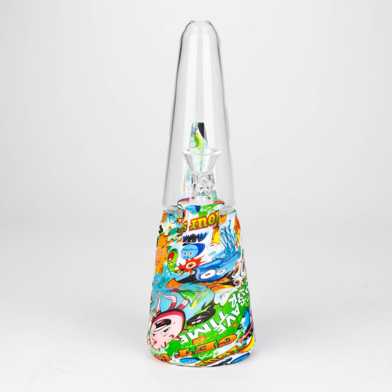 O 8.5" Silicone cone shape water bong-Assorted [H151P]