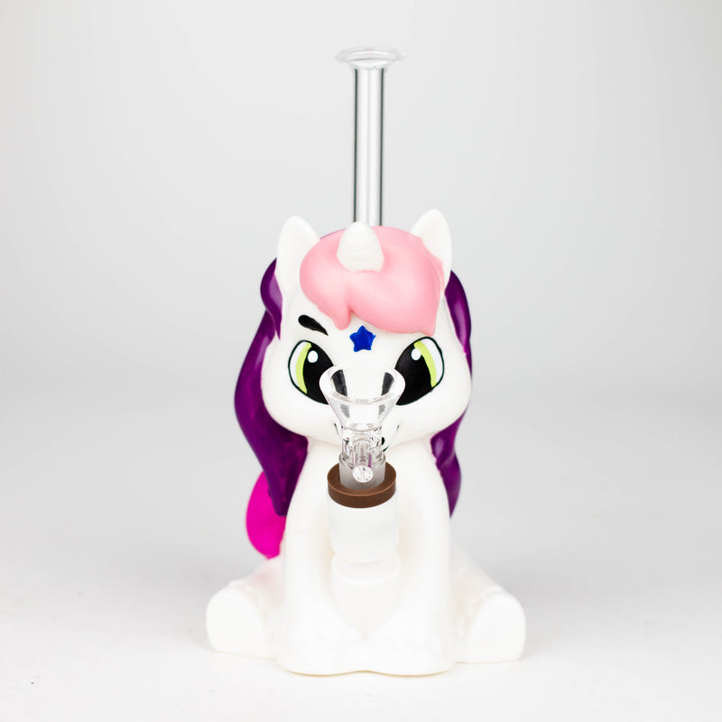 O 7.6" Vinyl unicorn water pipe [H395]