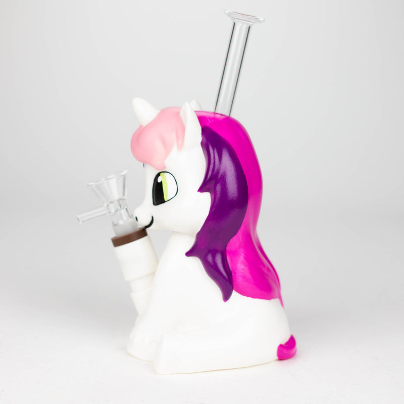 O 7.6" Vinyl unicorn water pipe [H395]