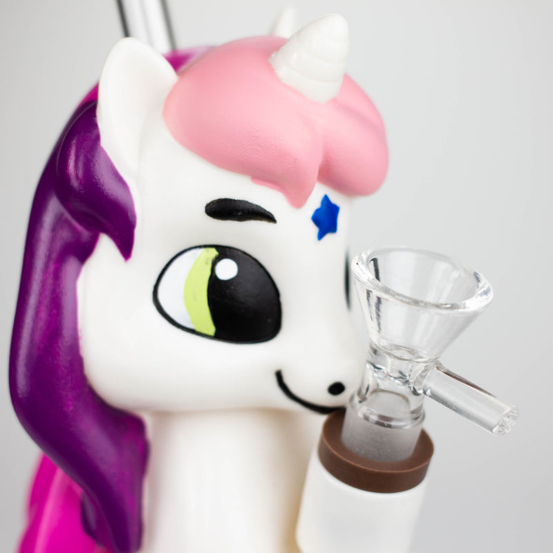 O 7.6" Vinyl unicorn water pipe [H395]