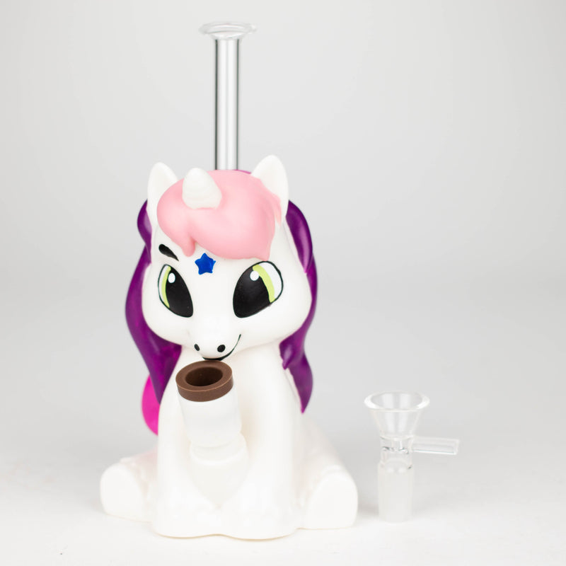 O 7.6" Vinyl unicorn water pipe [H395]