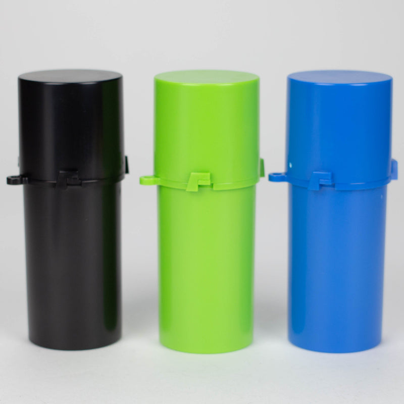 Plastic stash and grinder [C39] - Color Assorted Herb Grinder YHS Smoke