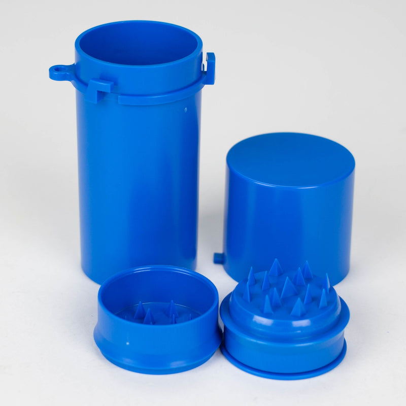 Plastic stash and grinder [C39] - Color Assorted Herb Grinder YHS Smoke