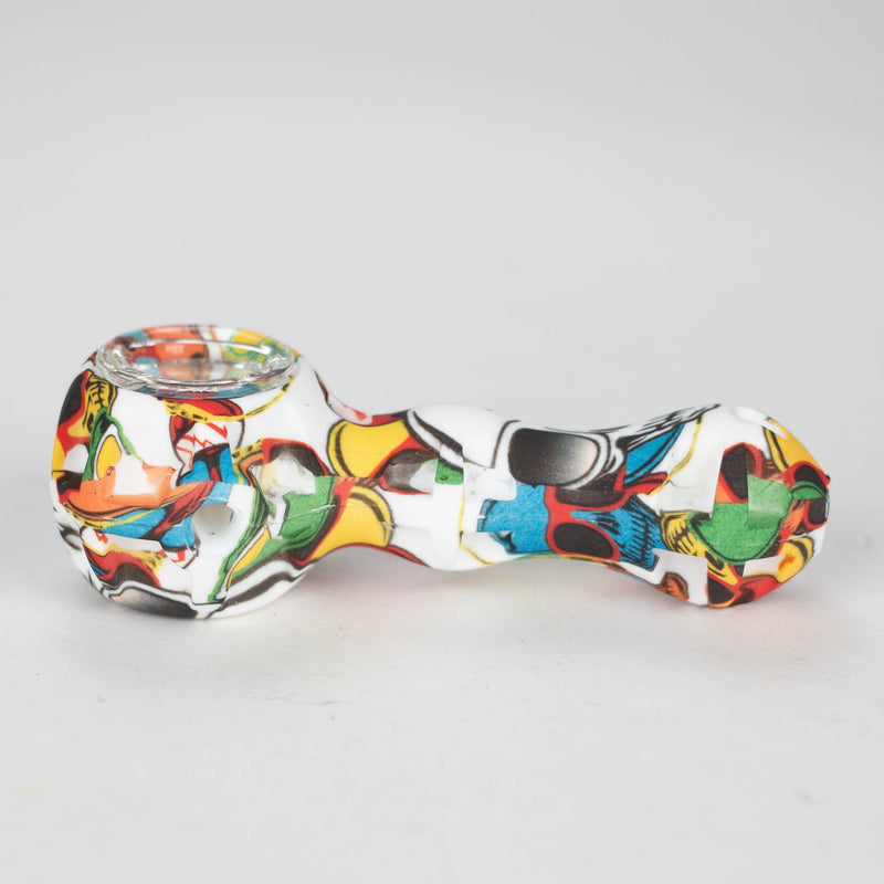 O HIT | 4.5" Silicone hand pipe with glass bowl Jar of 20