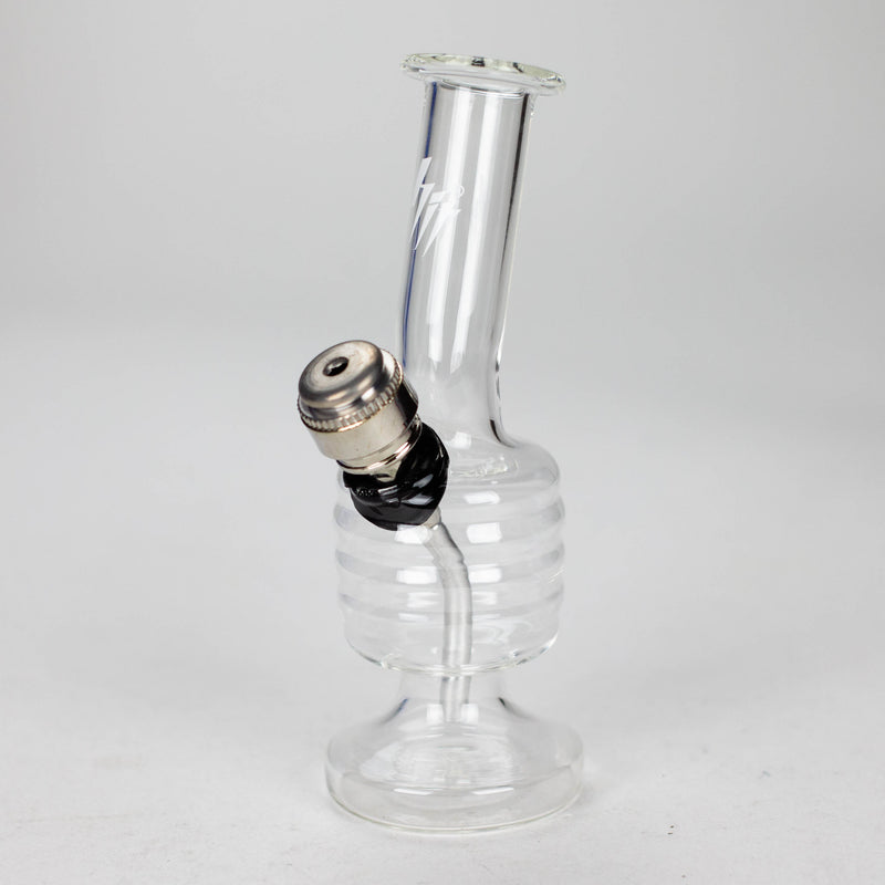 O HIT | 5" miniature glass water bong with metal stem