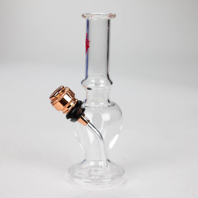 O HIT | 5" miniature glass water bong with metal stem