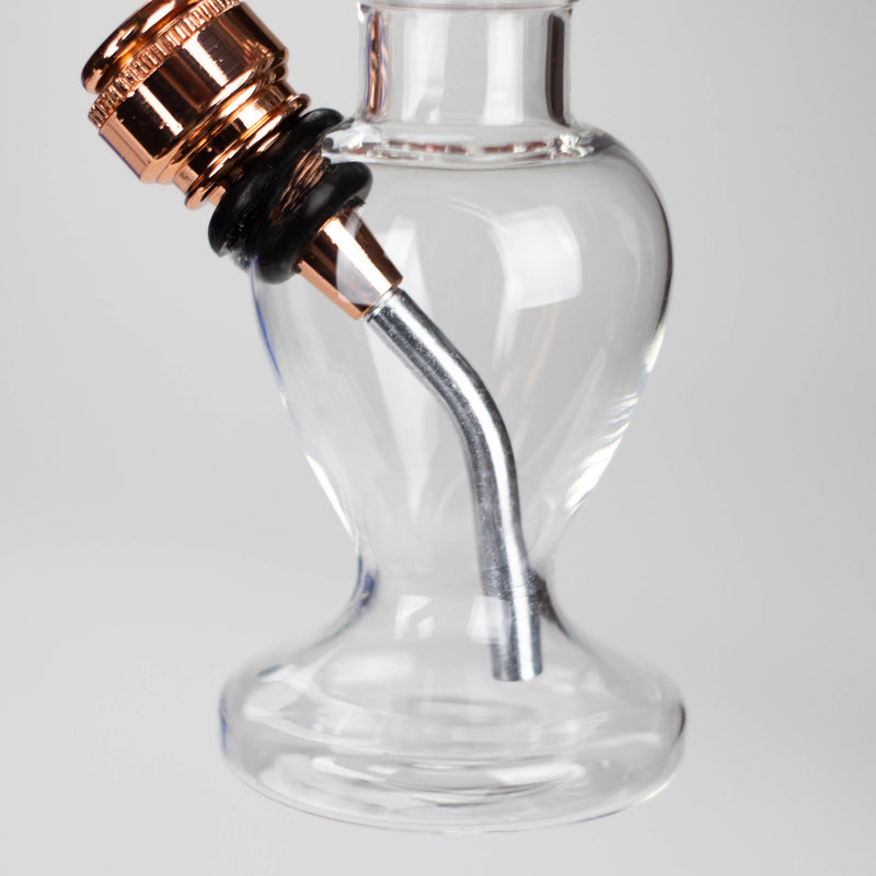 O HIT | 5" miniature glass water bong with metal stem