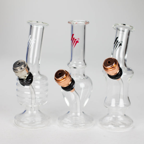 O HIT | 5" miniature glass water bong with metal stem
