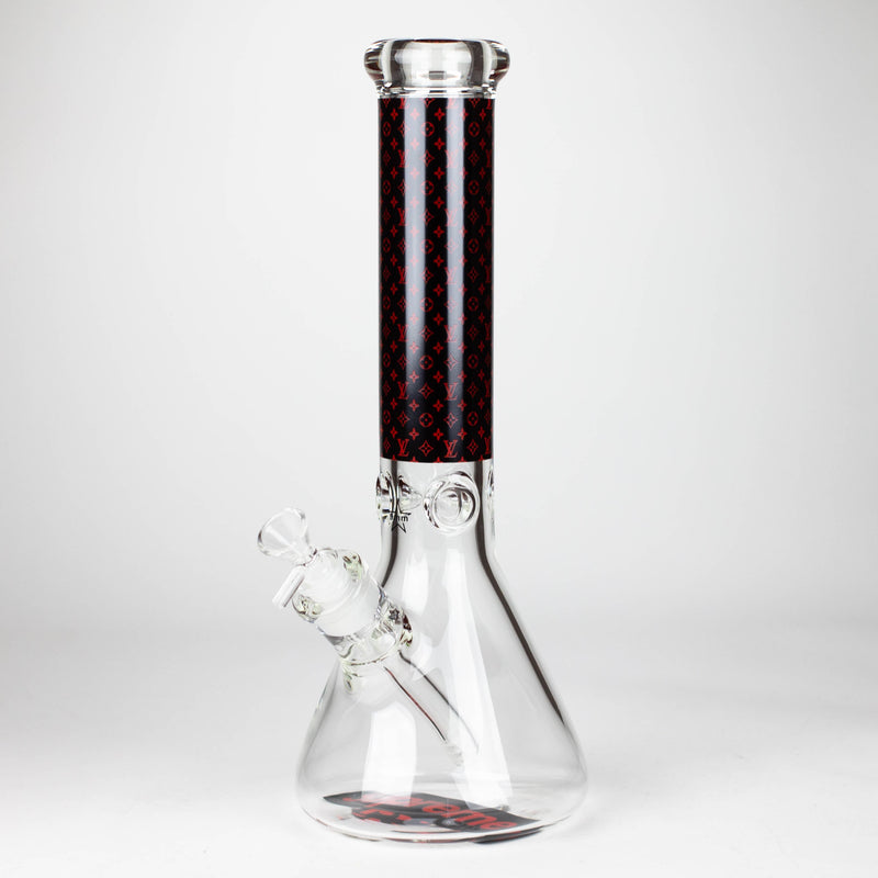 O 14" Luxury Pattern 9mm glass bong [PIP871]