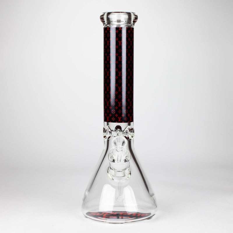 O 14" Luxury Pattern 9mm glass bong [PIP871]