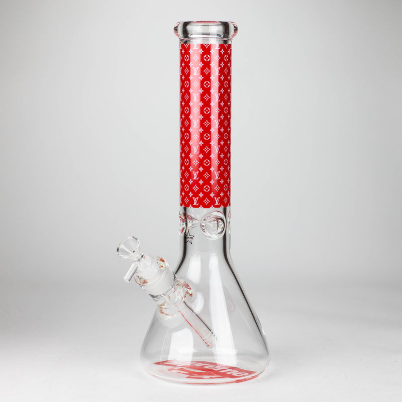 O 14" Luxury Pattern 9mm glass bong [PIP871]