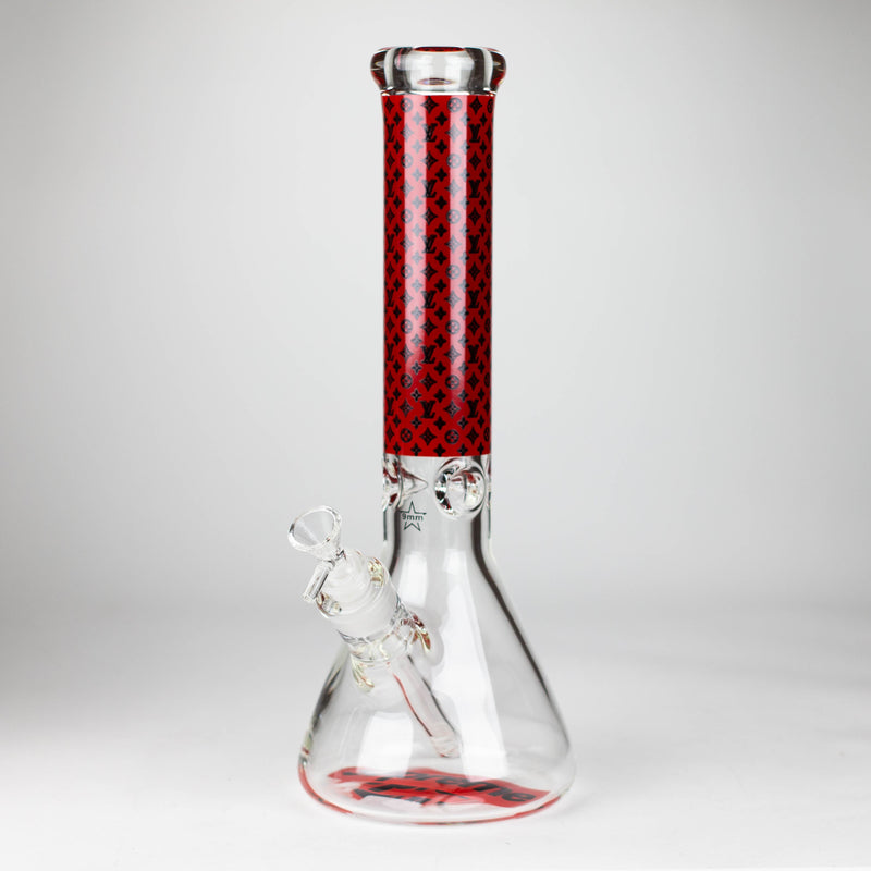 O 14" Luxury Pattern 9mm glass bong [PIP871]