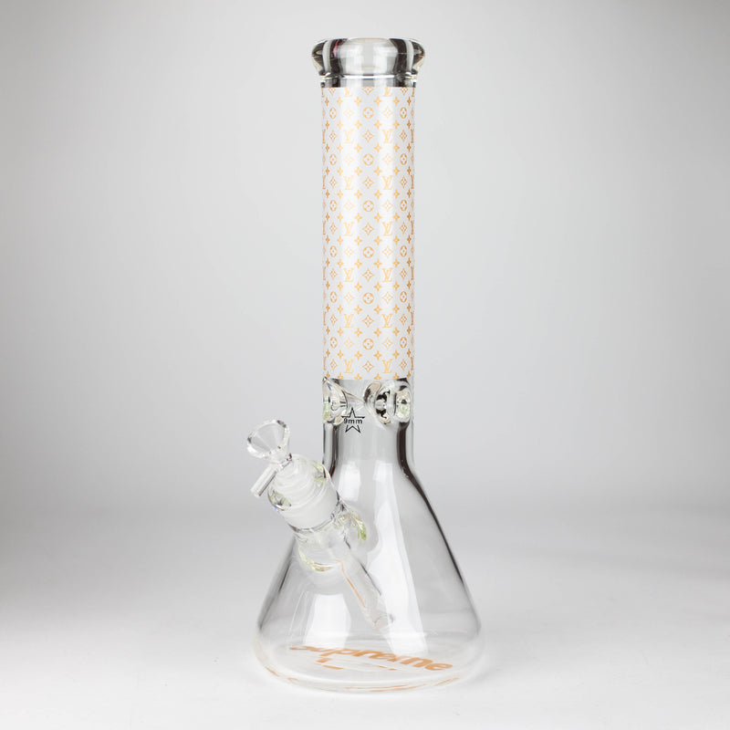 O 14" Luxury Pattern 9mm glass bong [PIP871]