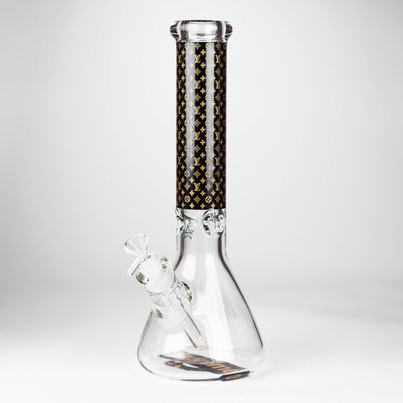 O 14" Luxury Pattern 9mm glass bong [PIP871]