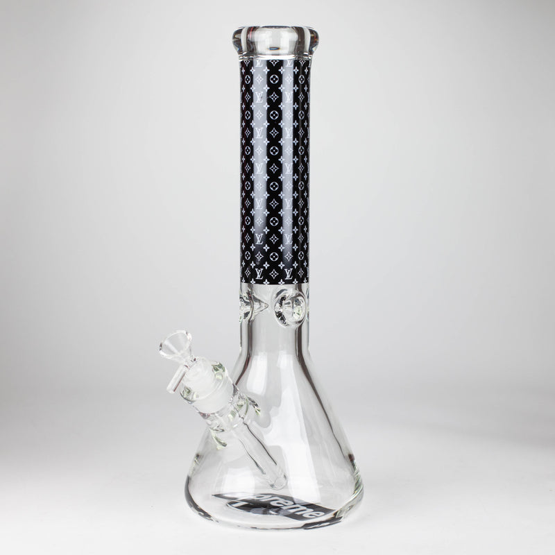 O 14" Luxury Pattern 9mm glass bong [PIP871]