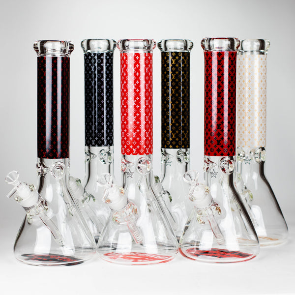 O 14" Luxury Pattern 9mm glass bong [PIP871]