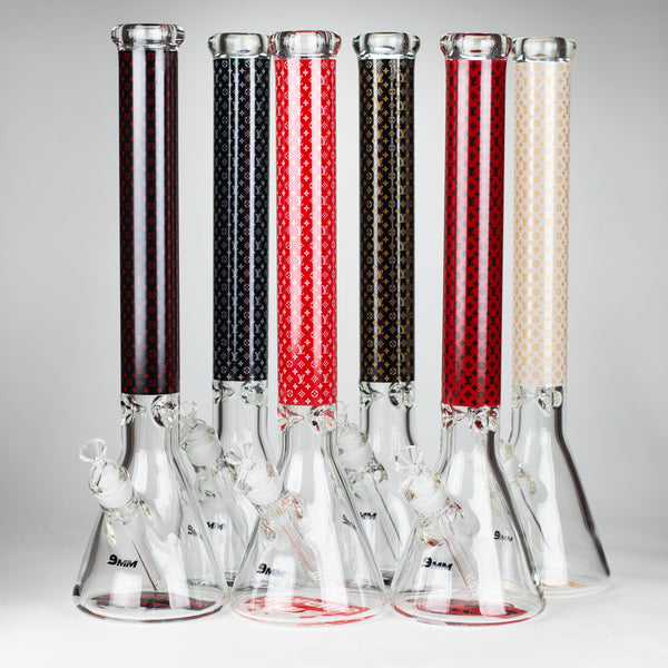 O 20" Luxury Pattern 9mm glass bong [PIP872]